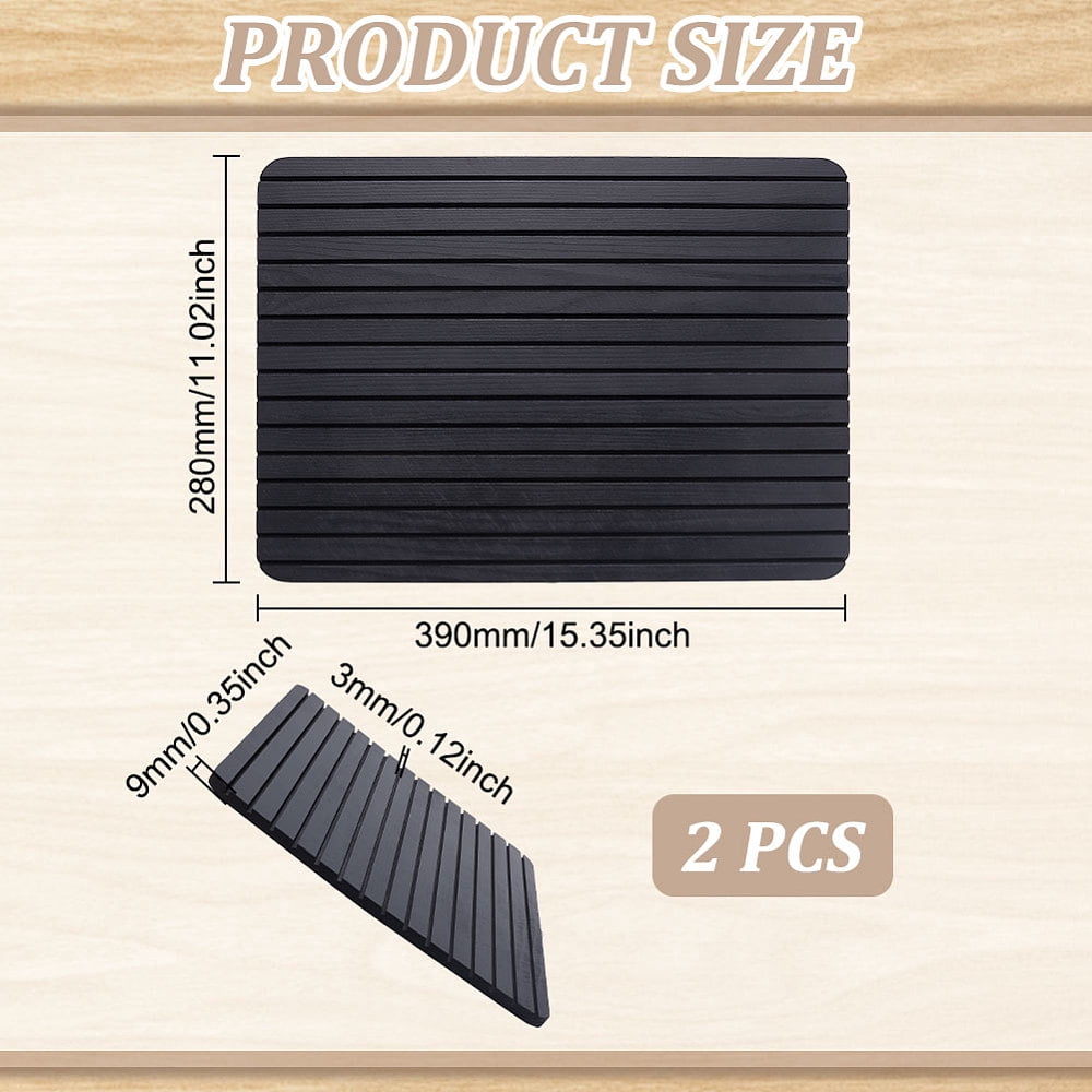 2 PCS Wooden Name Badge Holder 11x15.3inch Black Wooden Name Card Display Holders Rectangle ID Card Sign Tag Display Holder