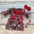 thumbnail image 3 of CANIS Robe d'Été pour Tout-Petits Filles Bébé Nœud Papillon Imprimé Amour Saint-Valentin Fête, 3 of 5