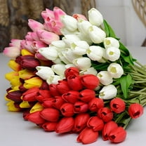 Walbest Pretty Latex Real Touch Artificial Silk Tulip Flower Wedding Bouquet Home D茅cor