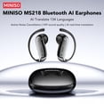 thumbnail image 3 of MINISO MS218 Wireless Bluetooth Earbuds with AI Translation, Over Ear Earhook Headphones with Mic, Real-Time Language Support, HiFi Sound, Secure Fit for Travel Work, Black, 3 of 12