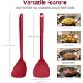 thumbnail image 2 of U-Taste 600ºF Heat Resistant Wok Spatula: 13.76" Long, 3.63" Wide Silicone Cooking Tools with Flexible Edge & Sturdy Core, for Kitchen Stir Fry, Serving, Scoop, in Non-Stick Pan, Carbon Steel (Red), 2 of 9