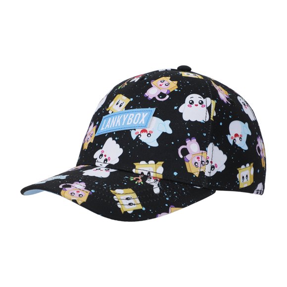 Lanky Box Chapeau Ajustable Traditionnel Noir à Motif Personnage Intégral pour Jeunes