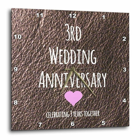 3dRose 3rd Wedding  Anniversary  gift Leather celebrating 