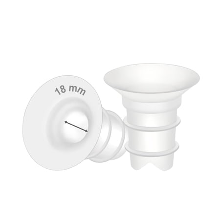 Maymom Flange Inserts 18 mm Compatible with Spectra, Medela 24 mm Shields, Momcozy S9 Pro/S12 Pro, Willow Wearable Cup. Compatible with Medela Freestyle, Harmony, to Reduce 24 mm Down to 18 mm; 2pc