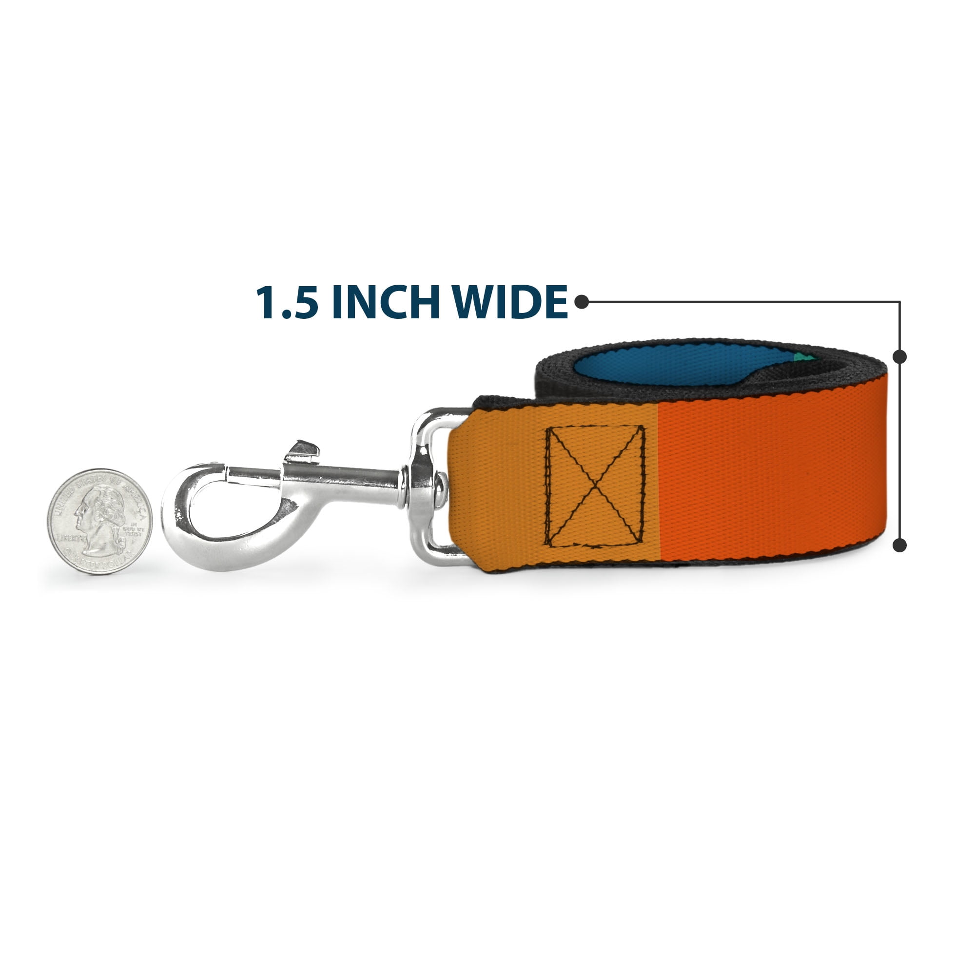 Buckle-Down Pet Leash, Dog Leash, Summer Essentials Color Block 2, 6 Feet Long 1.0 Inch Wide