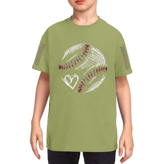 Boys Tshirts Kids Baseball Summer Crewneck Short Sleeve Cute Athletic Casual Boys Clothes