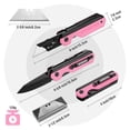 thumbnail image 2 of Cuchillo plegable/navaja multiusos WORKPRO 2 en 1 con 10 hojas, color rosa, 2 of 9
