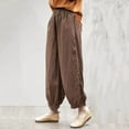 thumbnail image 4 of Aofany Women Summer Pull On Pants Casual Loose Cotton And Linen Solid Color High Waist Trousers Tapered Pants with Pockets, 4 of 4