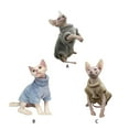 thumbnail image 3 of Billuyoard Ropa de abrigo cálida y acogedora de franela para gatos sin pelo, ropa cálida de invierno para gatos sin pelo, fácil de limpiar Ropa para mascotas azul l, 3 of 6