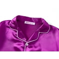 thumbnail image 2 of Topgal Summer Girls Pajamas Dark Magenta Soft Sleepwear Silky Satin PJ Set for Teen Girls Size 14, 2 of 7