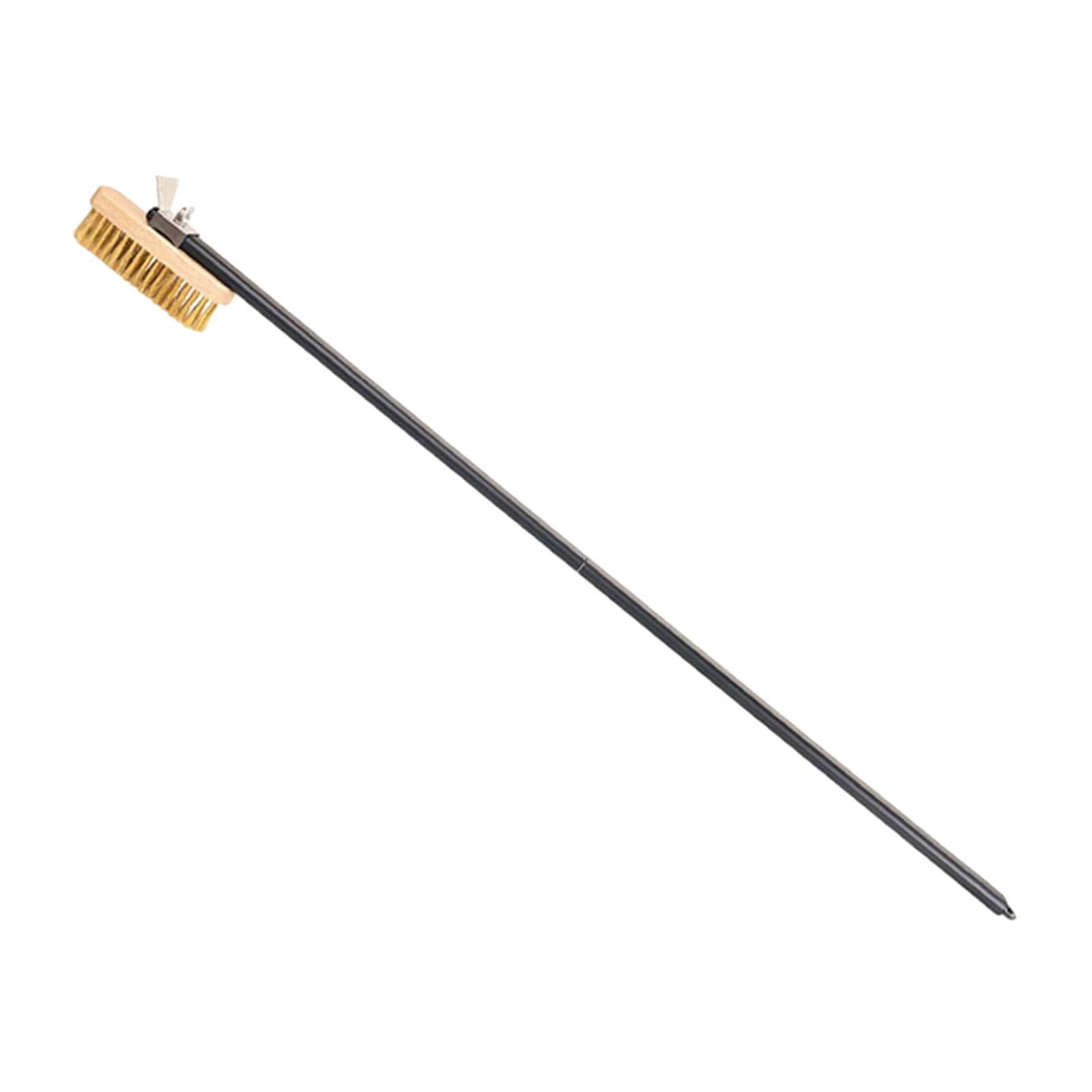 CarpNettore Pizza Oven Brush with Scraper Grill Cleaner Brush for Oven Barbecue Stovetop aluminum handle