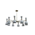 thumbnail image 3 of 10 Light Modern Raw Brass chandelier light Fixture, 3 of 9