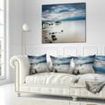 thumbnail image 2 of Designart Magic Sunrise with Old Wooden Pier - Pier Seascape Throw Pillow - 18x18, 2 of 4
