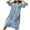 Blue, variant on Wyobmus Womens Nightgown Short Sleeve Doll Collar Nightdress Casual Loose Rib Mid-Calf Sleepdress With Bow Green