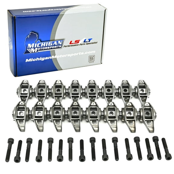 Michigan Motorsports LS3 Rocker Arm Kit with Bronze Bushing Trunnions Installed -Fits 6.0 6.2 LS3 L99 LS9 LSA
