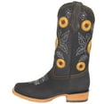 thumbnail image 5 of Women’s Square Toe Sunflower Embroidered Cowgirl Cowboy Leather Boots, 5 of 5