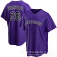 thumbnail image 2 of Uniforme de béisbol, camiseta del equipo Rocky, versión para fanáticos del comercio exterior, al , Rockies 19# 28#BLACKMON, seco, 2 of 5