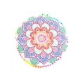 thumbnail image 2 of Large Mandala Floor Pillows Round Bohemian Meditation Cushion Cover Pouf, 2 of 2