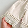 thumbnail image 6 of Generic Toddler Girl Long Shorts Y2K Lace Trim Pettipants Baby Cute Ruffle Hem Baggy Bloomers Boho Flowy Summer Wide Leg Gauze Shorts, 6 of 7