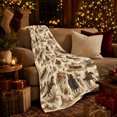 thumbnail image 3 of Western Frontier Cowboys decorative motif Ranch Scene autumn celebration, Warm Flannel Blanket for Ranch House and Living Room, Festive autumn celebration Scene, Rustic Home Decor, 3 of 7
