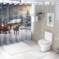 thumbnail image 7 of Fenyluxe Sleigh Reindeers Snow Print Shower Curtain, Modern Bathroom Decor with Hooks, Christmas Home Bathtubs Bathroom Curtain Decoration 60x72, 7 of 7