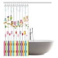 thumbnail image 2 of MYPOP Owls Shower Curtain Decor, Cute Owls on a Branch Sunny Day Countryside Farmhouse Fences Wildflowers Fabric Bathroom Set with Hooks, 60 X 72 Inches, 2 of 3