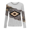 thumbnail image 5 of USSUMA Women's Tops Blouses, Classic Comfy Fashion Blouses for Women Dressy Casual Round Neck Long-Sleeve Henley Shirts Women's Shirt Cartoon Paisley Ombre Printing Pullover Sweatshirt Tops, 5 of 5