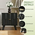 thumbnail image 2 of Wirrytor Modern Flutted NightStand with 2 Drawers, Farmhouse Sofa Table with Storage, Bedside Table for Living Room(Black), 2 of 6