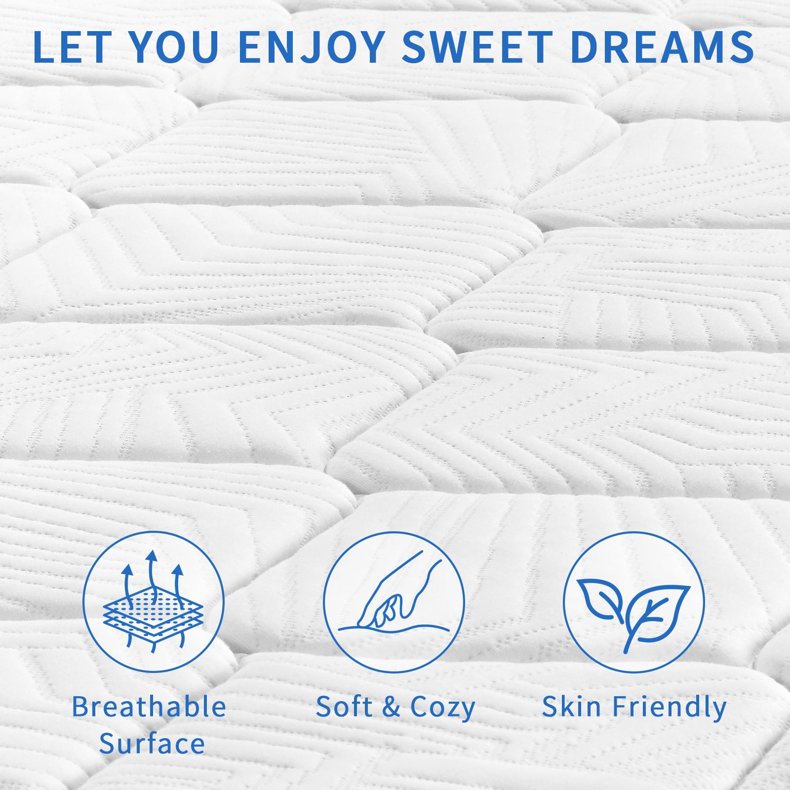 BMMB 12 Inch Queen Size Premium Memory Foam High Quality Pocket Coils Mattress Medium Firm High Breathable Zero Pressure Cooling Night Sleep
