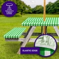 thumbnail image 4 of Sorfey Rectangle Fitted Picnic Table Cover Tablecloth with Umbrella Hole, 3-Pc. Set Green 30"x72", 4 of 6