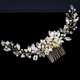 thumbnail image 2 of Nvzi Horquillas para el pelo de boda con flores para novias, peinetas con perlas de cristal, pinzas para el pelo, tocado, accesorios para el pelo de boda dorados, joyas - doradas, 2 of 5