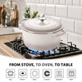 thumbnail image 4 of Coliware 6 Quart Enameled Cast Iron Dutch Oven with Lid, Round Dutch Oven Pot with Dual Handles - Khaki, 4 of 7