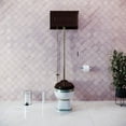 thumbnail image 2 of Renovators Supply High Tank Pull Chain Toilet w/Dark Oak Wooden Raised Front Panel High Tank 59" to 74" Adjustable Height Brass Z Pipe and Elongated Toilet Bowl, 2 of 10