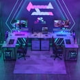 thumbnail image 2 of Homieasy Reversible L-Shaped Gaming Desk with Power Outlet & LED Light Strip, Home Office Computer Desk with Monitor Stand, File Drawer and Workstation,White Oak, 2 of 7