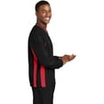 thumbnail image 2 of Sport-Tek ®  Tipped V-Neck Raglan Wind Shirt. Jst62 2Xl Black/ True Red, 2 of 4