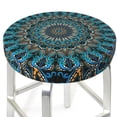 thumbnail image 5 of Salouo Mandala Pattern Bar Stool Cushion Cover, Round Crease-Resistant Stretchy Dustproof Stool Seat Slipcover for Bar Round Chair-13 inch, 5 of 6