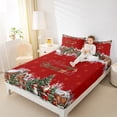 thumbnail image 4 of jejeloiu Christmas Theme Full Size Sheets,Santa Claus Bed Sheets,Kawaii Snowflake Snowman Sheet Sets For Teens,Microfiber Bedroom Decor,4-Piece, 4 of 7