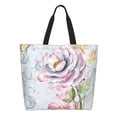 thumbnail image 3 of Fuzoiu Vintage Rose Print Tote Bags for Women,Shoulder Bag, Gym Tote,Top Handle Ladies Shoulder Bags for Work Beach Travel and Shopping Grocery, 3 of 9