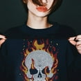thumbnail image 5 of 1 Pc Skull with Flame Pattern Rhinestone Iron on Hotfix Transfer Decal Bling DIY Patch Clothing Repair Applique T-Shirt Vest Shoes Hat Jacket Decor Clothing DIY Accessories, 5 of 9