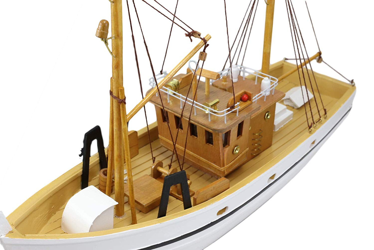 17"Long Wooden Nautical Marine Trawler Fishing Vessel Boat Ship Model Figurine 
