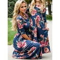 thumbnail image 3 of Inevnen Mommy and Me Matching Maxi Long Dresses Sleeveless Bohemia Floral Dress with Pockets, 3 of 10