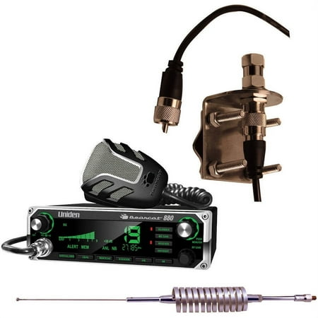 Uniden Bearcat 880 40-Channel CB Radio With 7-Color Display Backlighting, Browning BR-78 Flat Coil CB Antenna and Browning BR-MM-18 Mirror-Mount Kit With CB Antenna Coaxial Cable