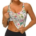 thumbnail image 2 of JUNZAN Bunny Floral Print Women's Workout Tank Tops - U Back Fitness Top with Built-In Shelf Bra, Perfect for Yoga and Gym-XX-Large, 2 of 8