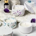 thumbnail image 2 of Xiao Hua vela de aromaterapia enlatada de yeso de piedra triturada de cristal púrpura natural como recuerdo para dormitorios, velas de uso doméstico, decoración de fragancias creativas de interior, 2 of 4