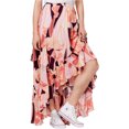 thumbnail image 1 of Free People - Falda alta y baja con estampado en capas para mujer, naranja, 4, 1 of 1