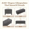 thumbnail image 7 of Storage Ottoman,Bedroom Benches for Foot of Bed,with Safety Close Hinge and Solid Wood Legs,47.5", Living Room, Entryway, Hallway (Linen, Dark Grey), 7 of 7