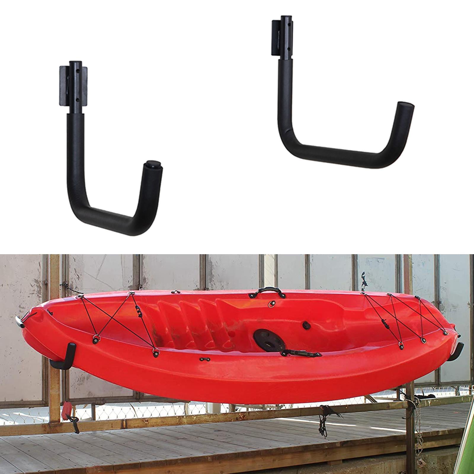 2Pieces Garage Kayak Hooks Heavy Duty, Wall Mounted Canoe Storage Hanger  Organizer Bracket for Surfboard Paddle, indoor and outdoor Kayak Accessory  