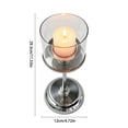 thumbnail image 4 of Sliver Hurricane Candle Holders, 1 Pcs Tall Windproof Candle Holders, Metal Stand for Table Centerpiece, Outdoor Indoor Wedding Party Holiday Decor, Home Dining, Candles Not Included, 4 of 5