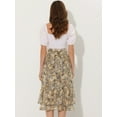 thumbnail image 4 of DARING DIVA Women's Tiered Ruffle Hem Midi Skirt M Light Grey-Floral, 4 of 6