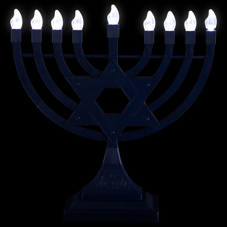 Northlight Battery LED Star of David Menorah, 11.75" Blue photo 8